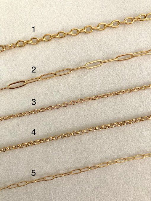 Collier Acier à Charms - Doré