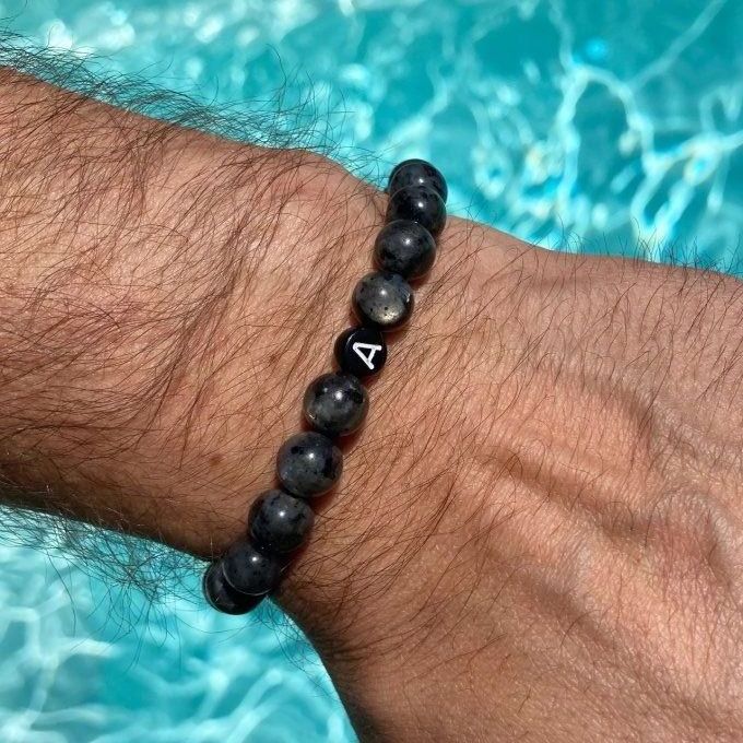 Bracelet labradorite avec ou sans initiale(s)